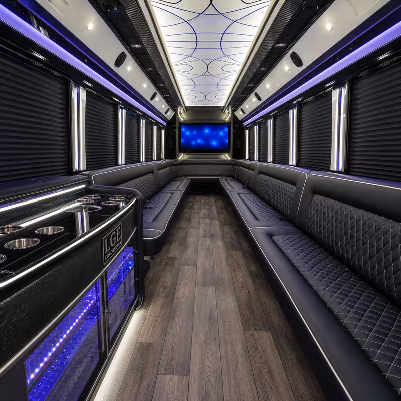 28 Passenger Party Bus Interior