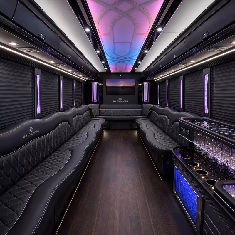 30 Passenger Party Bus Interior