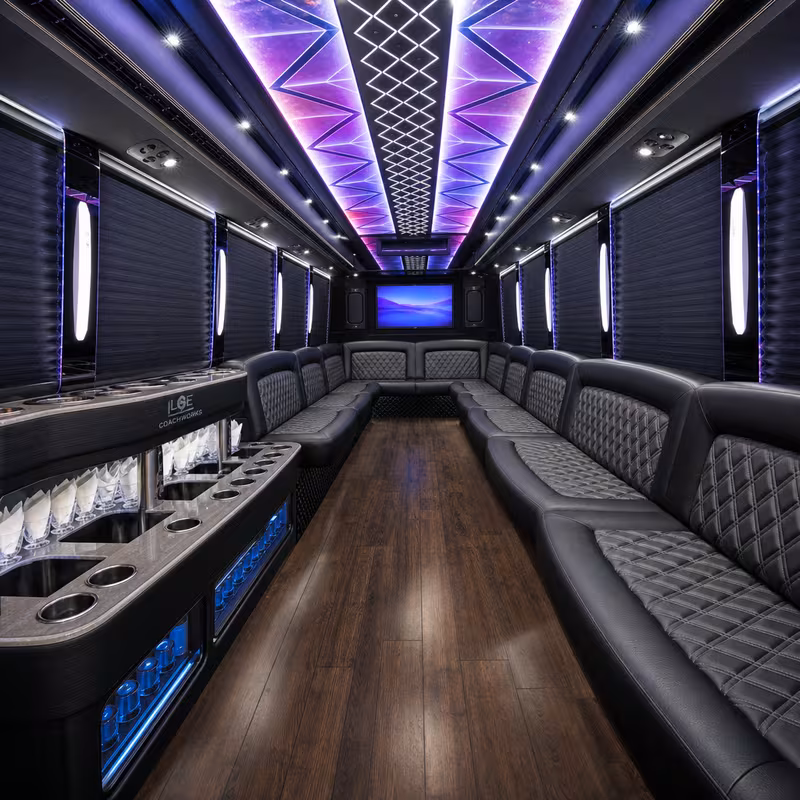 30 Passenger Party Bus Interior