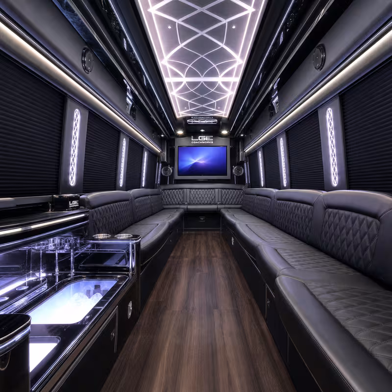 40 Passenger Party Bus Interior