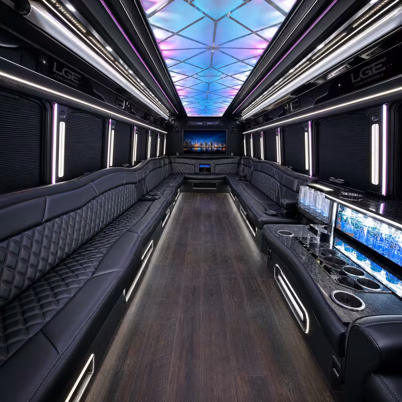 40 Passenger Party Bus Interior