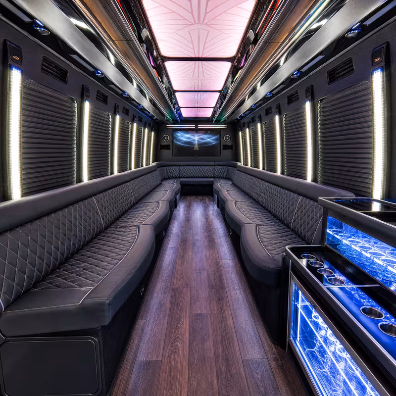 50 Passenger Party Bus Interior
