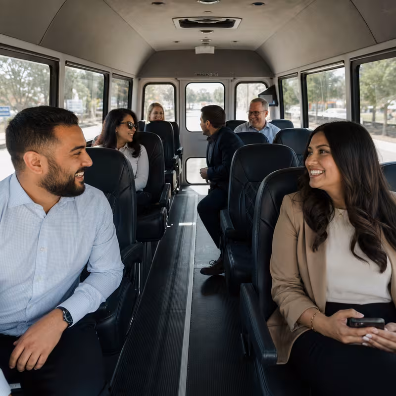 Black Mercedes Sprinter van staged for an New Orleans Corporate Transportation group