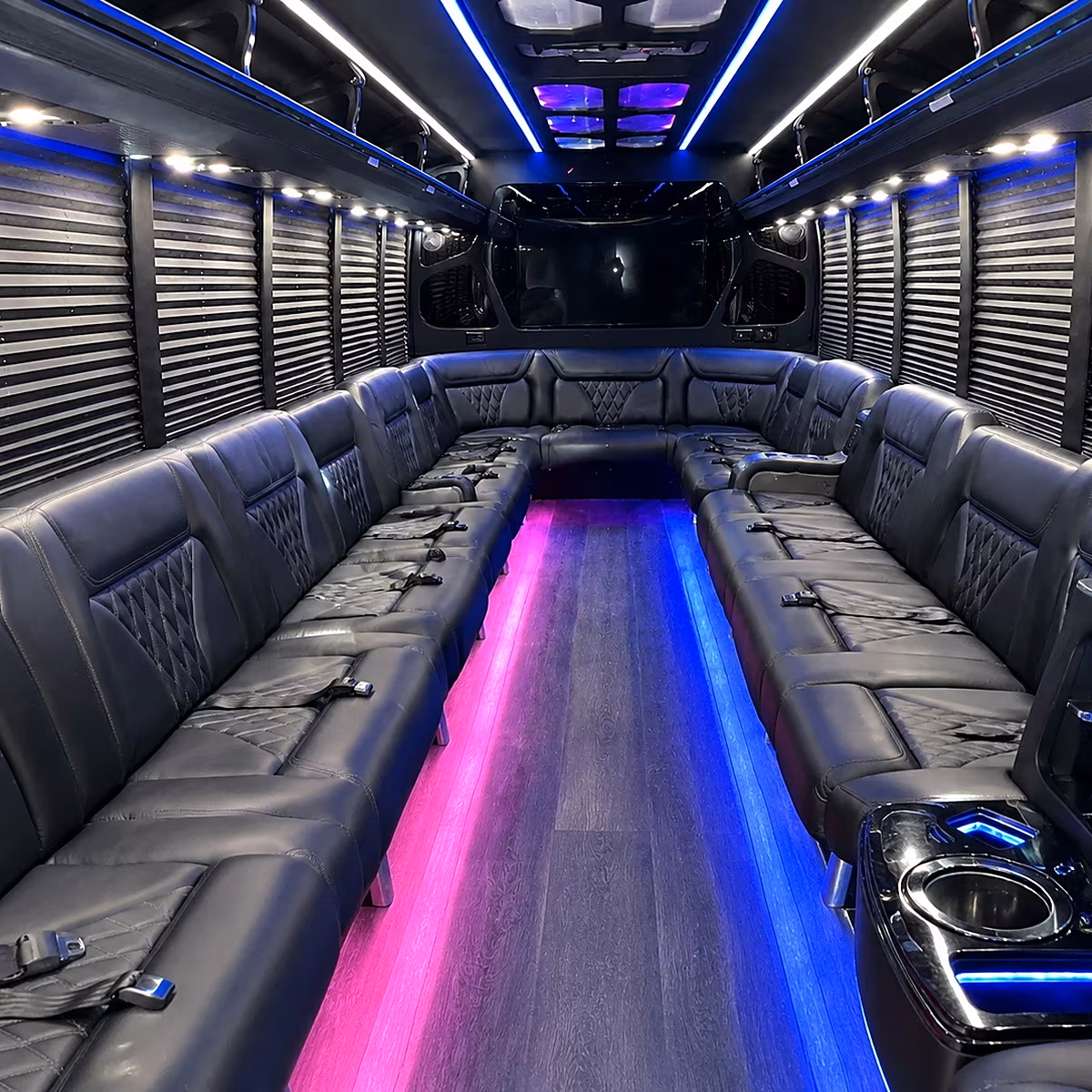 New Orleans Birthday, Sweet 16, & Quinceañera Transportation party bus interior