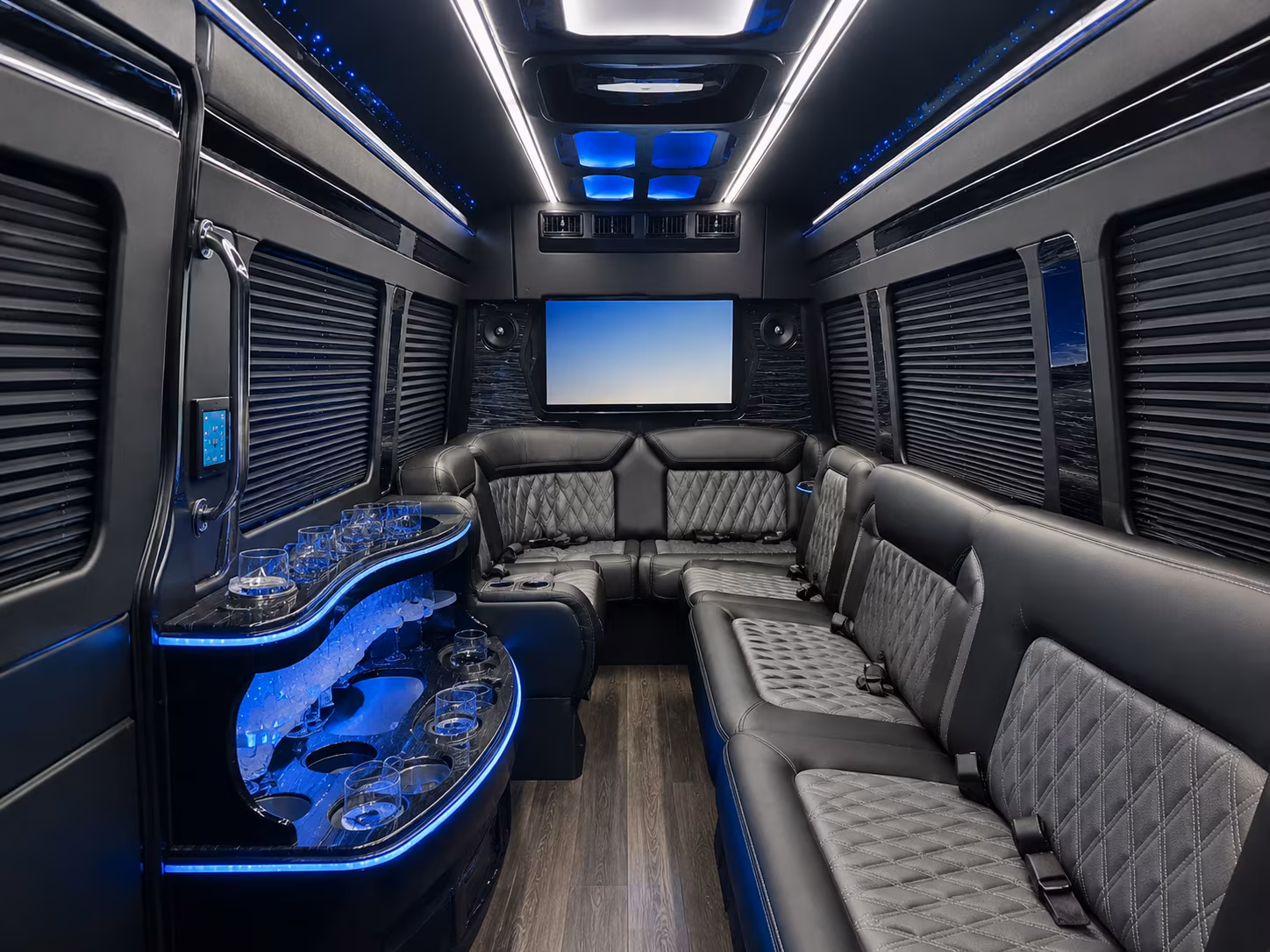 New Orleans Corporate Transportation party bus interior