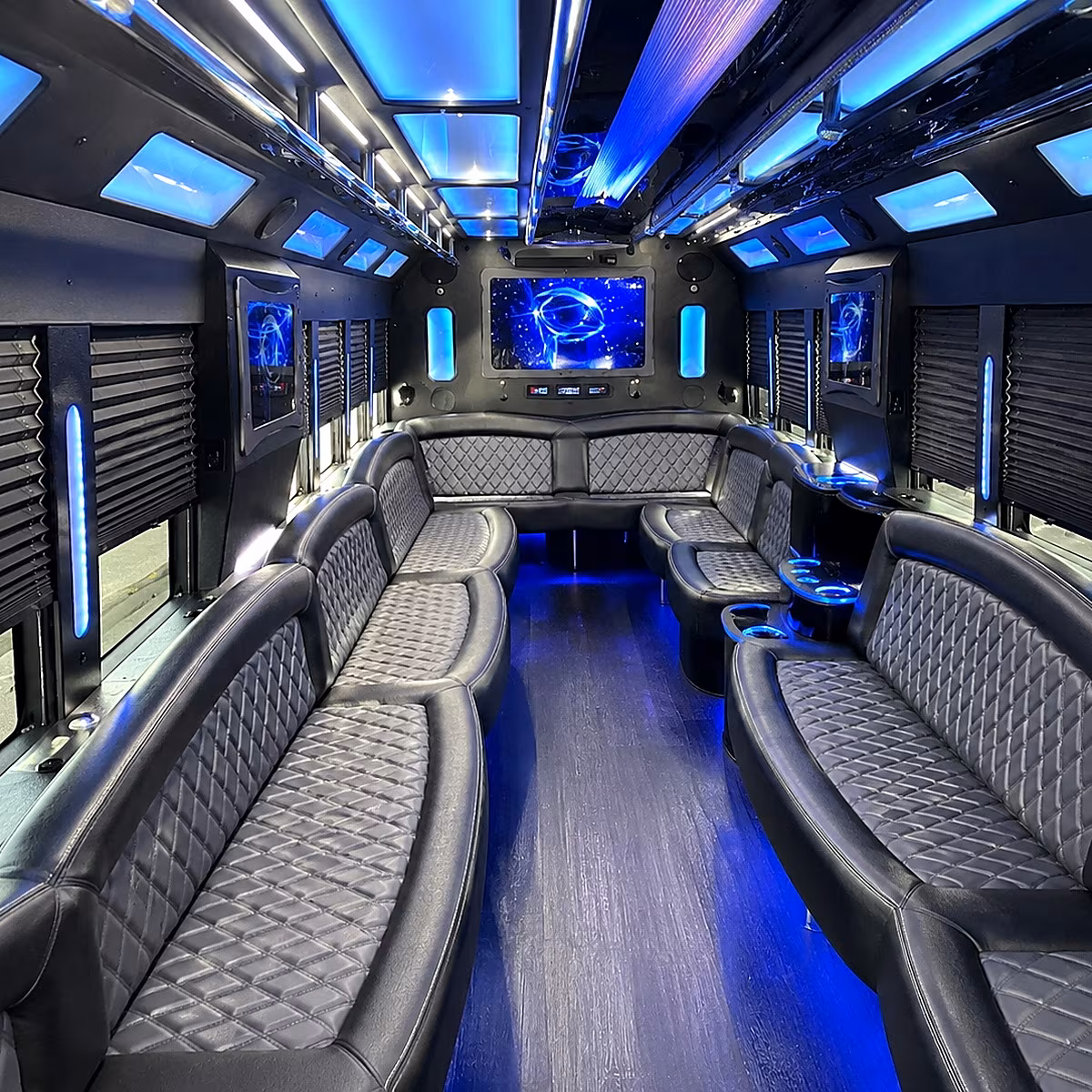 New Orleans Private Event Transportation party bus interior