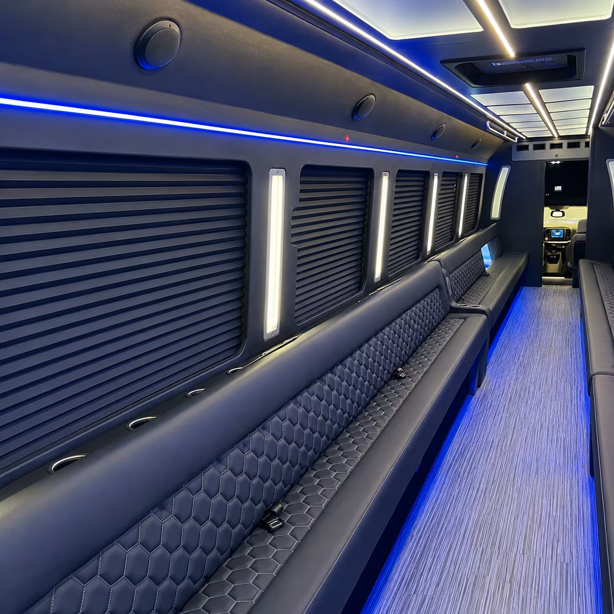 New Orleans Sporting Event Transportation party bus interior