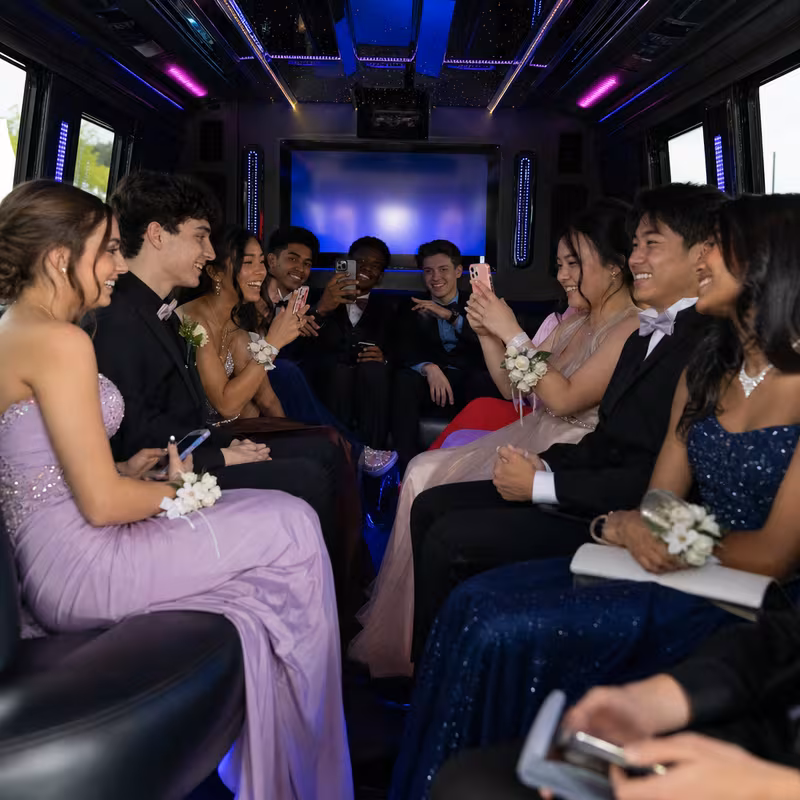 Black Mercedes Sprinter van staged for an New Orleans Prom & Homecoming Transportation group