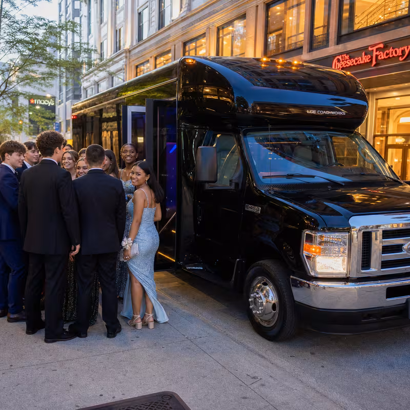 Passengers loading luggage while boarding an New Orleans group shuttle