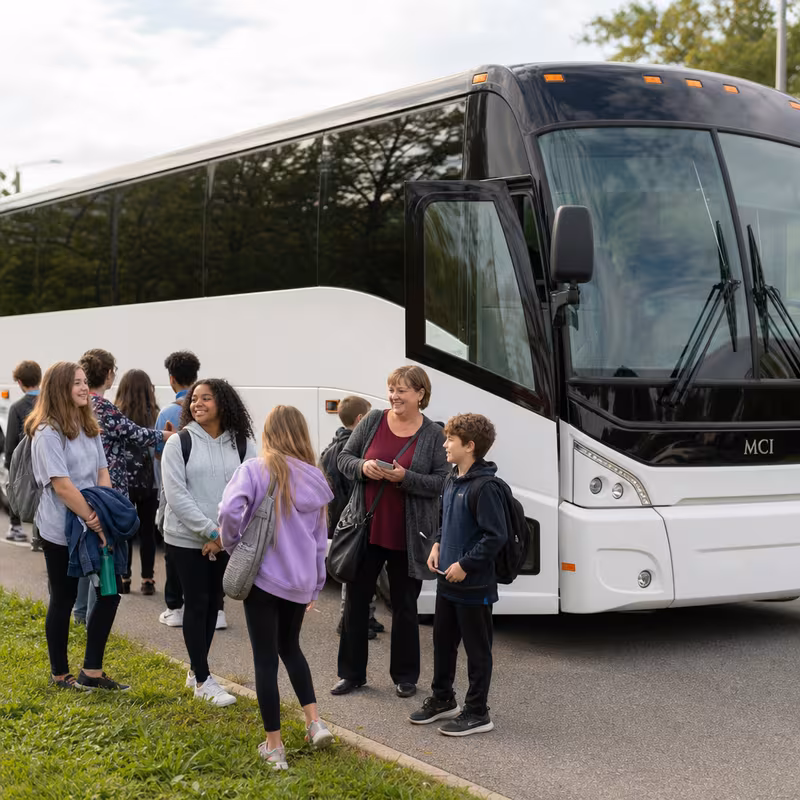 Black Mercedes Sprinter van staged for an New Orleans School Transportation group