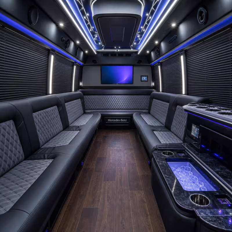 14 Passenger Sprinter Limo Interior