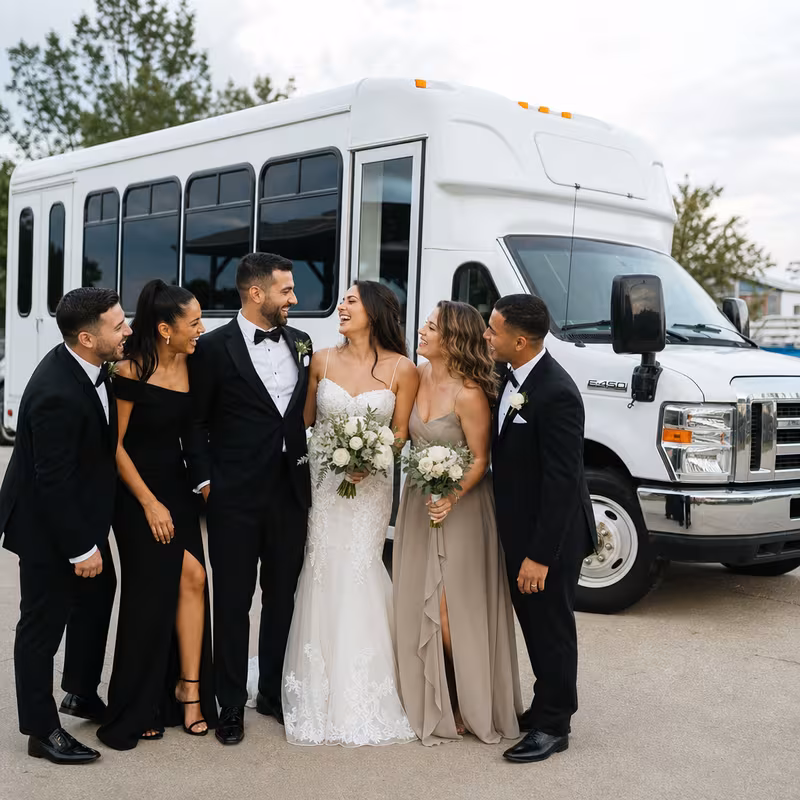 Passengers loading luggage while boarding an New Orleans group shuttle